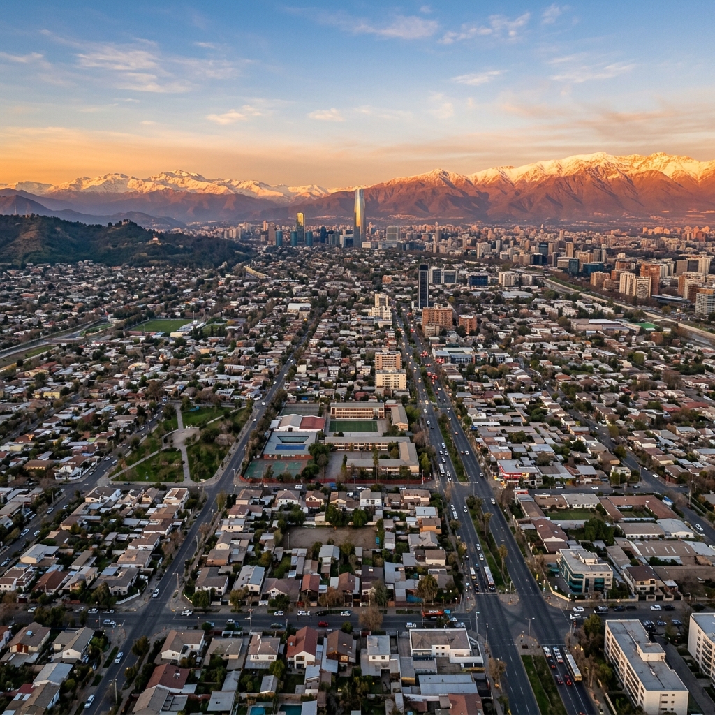 Vista del sector poniente de Santiago